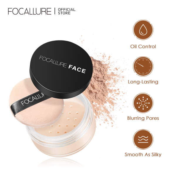 FOCALLURE Face Loose Powder Mineral 9 Colors Waterproof Matte Setting Finish Makeup Oil-control Professional Cosmetics for Women