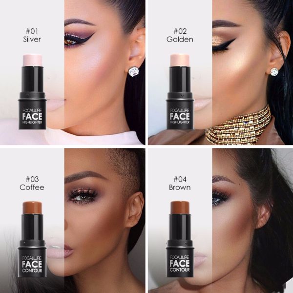 FOCALLURE Highlighter Makeup Glitter Contouring Bronzer For Face Shimmer Powder Creamy Texture Illuminator Stick Women Cosmetics - Image 4